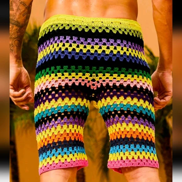 NEW ! KNITTED SHORTS BOHEMIAN - Picture 4 of 4